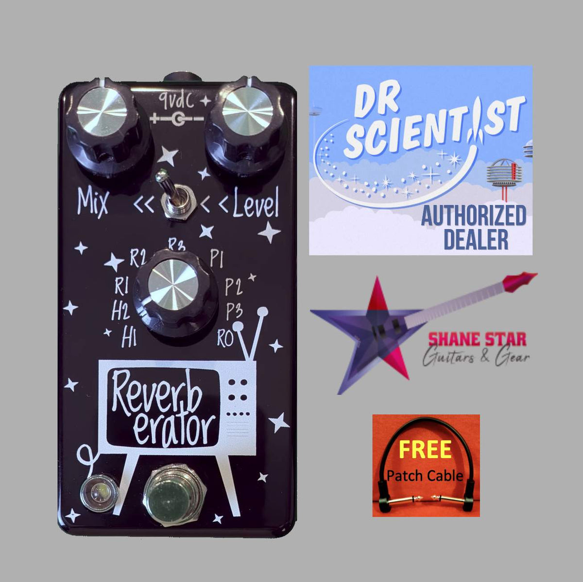 Dr. Scientist Mini Reverberator🎶9 Excellent Sounding Reverb Algorithms In A Compact Box! TV Deep Purple Sparkle Finish