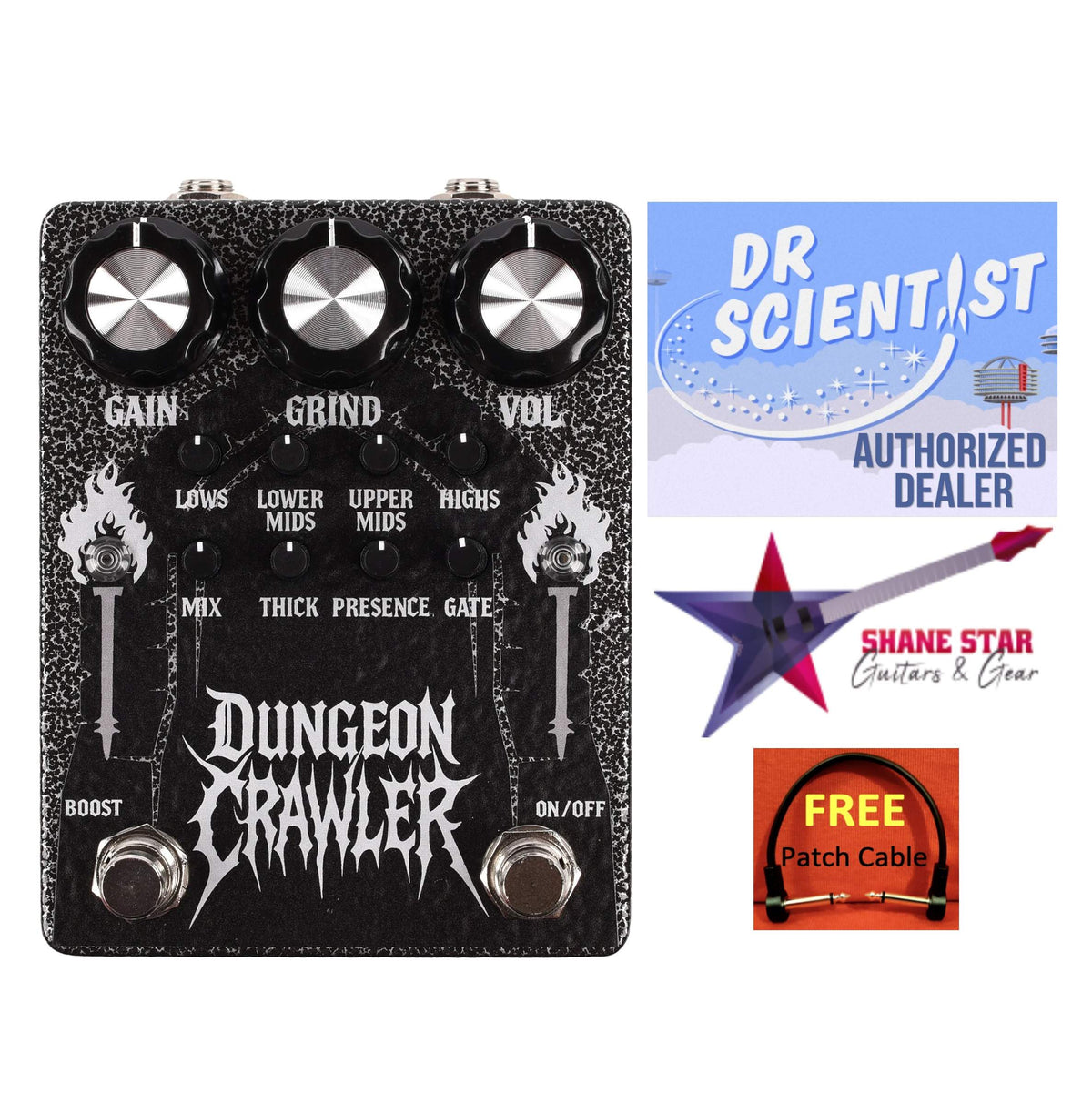 Dr. Scientist DUNGEON CRAWLER(Lowest Serial Numbers In Stock 2 Thru 6)Features A Ton Of Gain, A Ton Of Pick Attack, Deep EQ Controls, Clean Blend & Slick Noise Gate