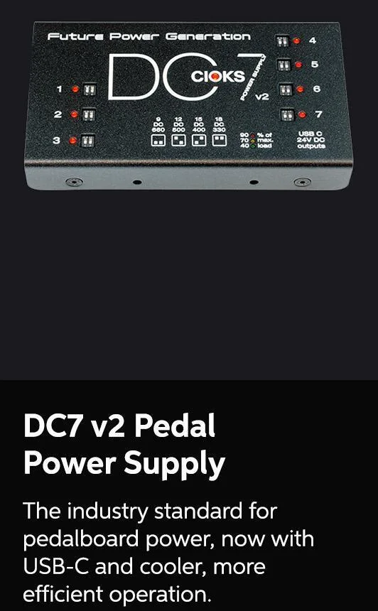 CIOKS DC7 V2⚡Power All Your Pedals+High-Current FX & Devices Like Line6 HX Series & Neural DSP Quad Cortex+New 5-Volt USB-C Port