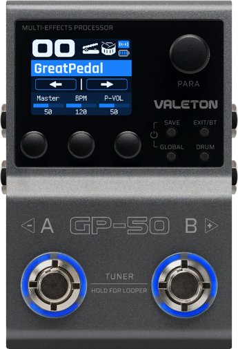 Valeton GP-50+M-Vave Midi Controller Bundle! Compact Multi-Effects Processor/NAM & IR Loader 100 High-Quality Effects + Chocolate Plus Midi Controller