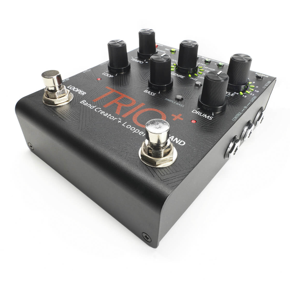 DigiTech TRIO Plus Band Creator Generates Bass & Drum Parts That Match Your Song With 12 Music Genres, 12 Song styles, 5 Different Song Parts + Built-In Guitar Effects!