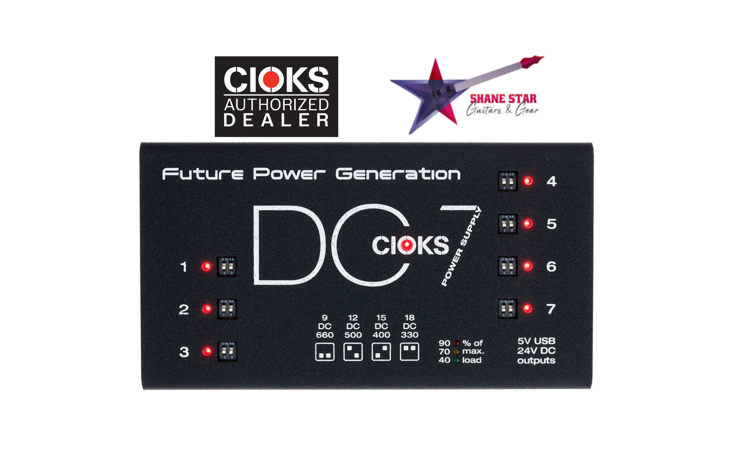 CIOKS DC7 Pro Power⚡WATCHLIST OFFER⚡7 Isolated Outlets+PowerMeter,12 Flex Cables