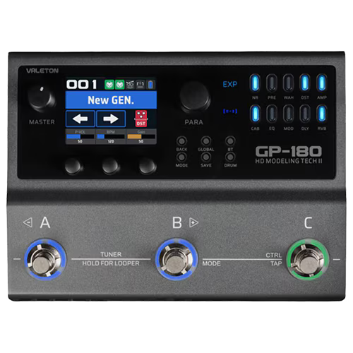 Valeton GP-180(IN STOCK USA DEALER)Multi Effects Processor Latest SnapTone Technology NAM(Neural Amp Modeler) File Conversion, Battery, Over 200 Premium Effects Second-Generation HD Modeling Technology