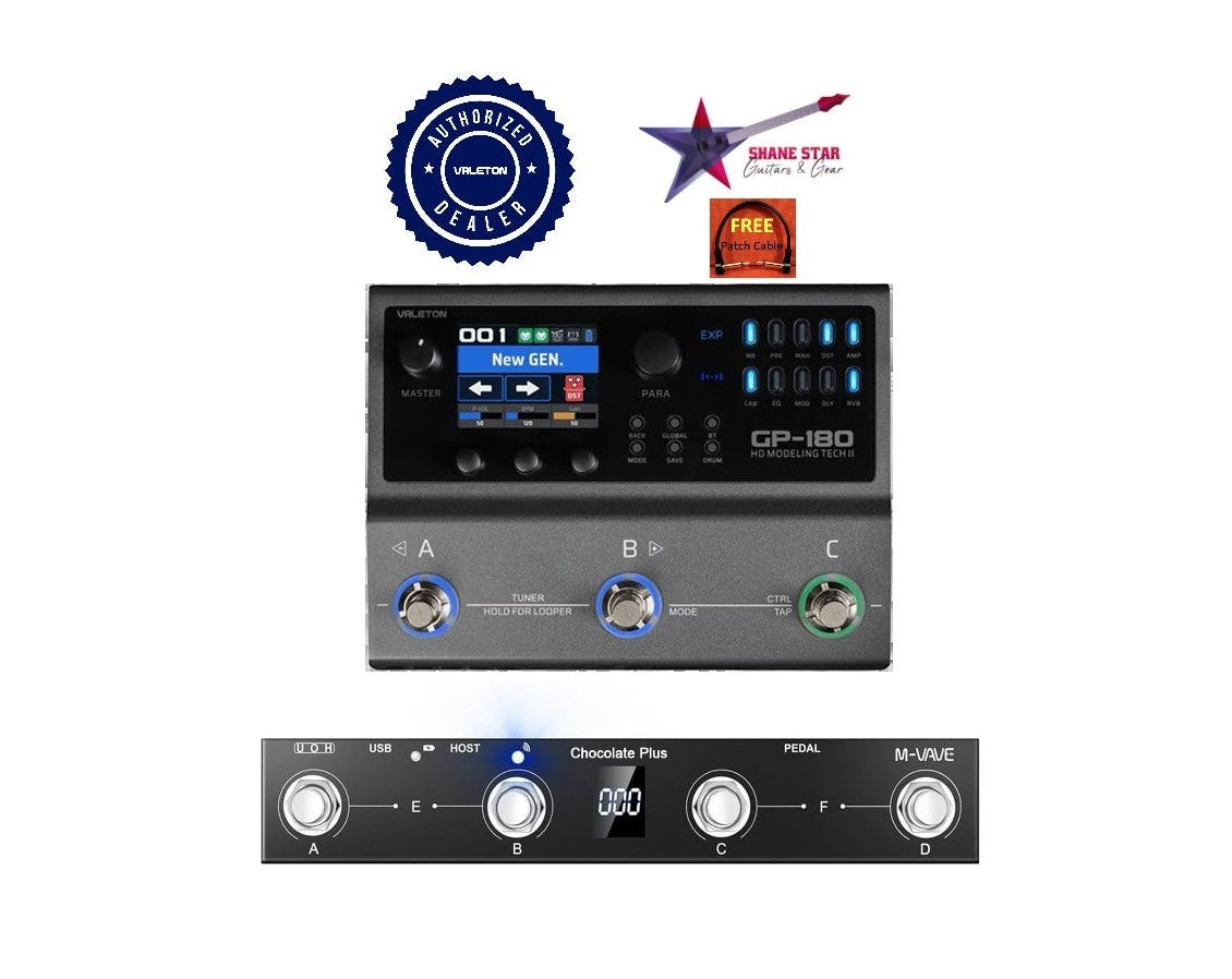 Valeton GP-180 Multi Effects+M-Vave Midi Controller🎛️(IN STOCK USA DEALER)Latest SnapTone Technology NAM(Neural Amp Modeler) File Conversion, Battery, Over 200 Premium Effects Second-Generation HD Modeling Technology