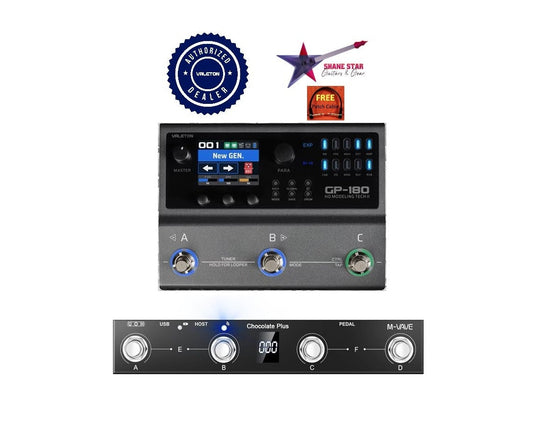 Valeton GP-180 Multi Effects+M-Vave Midi Controller🎛️(IN STOCK USA DEALER)Latest SnapTone Technology NAM(Neural Amp Modeler) File Conversion, Battery, Over 200 Premium Effects Second-Generation HD Modeling Technology