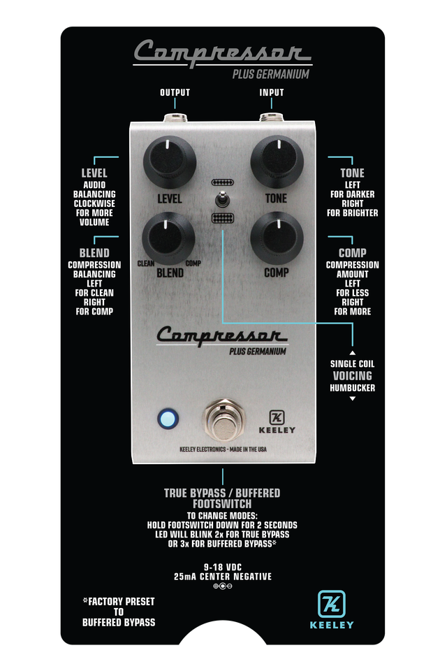 Keeley Compressor Plus Germanium⚡Improves Touch Sensitivity, Cuts Harsh Highs, Enriches Harmonic Content, & Compresses More Naturally