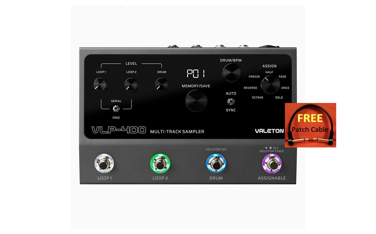 Valeton VLP-400(WATCHLIST OFFER)Dual Looper/Sampler Pedal With Stereo Drum🥁Machine That Features 24-bit, 48 kHz High-Quality Sampling