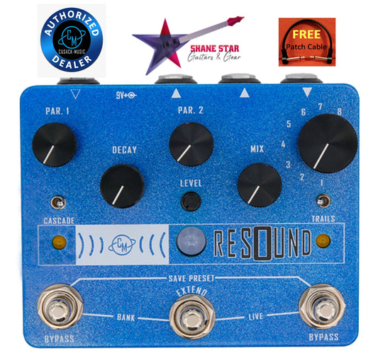 Cusack Music Resound V2 (WATCHLIST OFFER) Programmable Reverb Pedal Swell, Shimurmur, Hall/Freeze, Room, Plate Cathedral, Modulated & Spring! Smooth Lush Tone + Extend Feature!