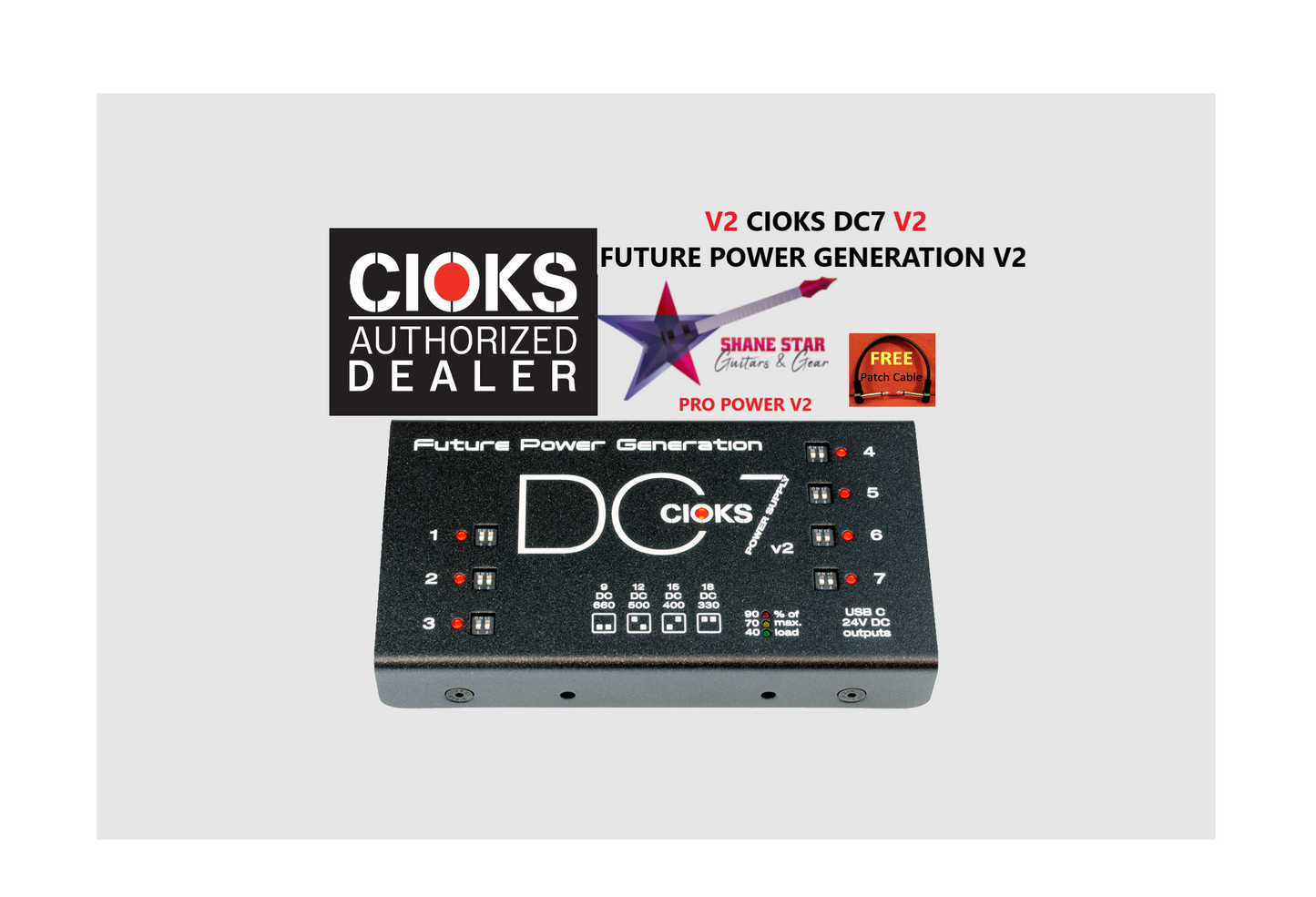 CIOKS DC7 V2+CRUX BUNDLE⚡Power Your Pedals & Quad Cortex, Line 6 & Other FX Processors!