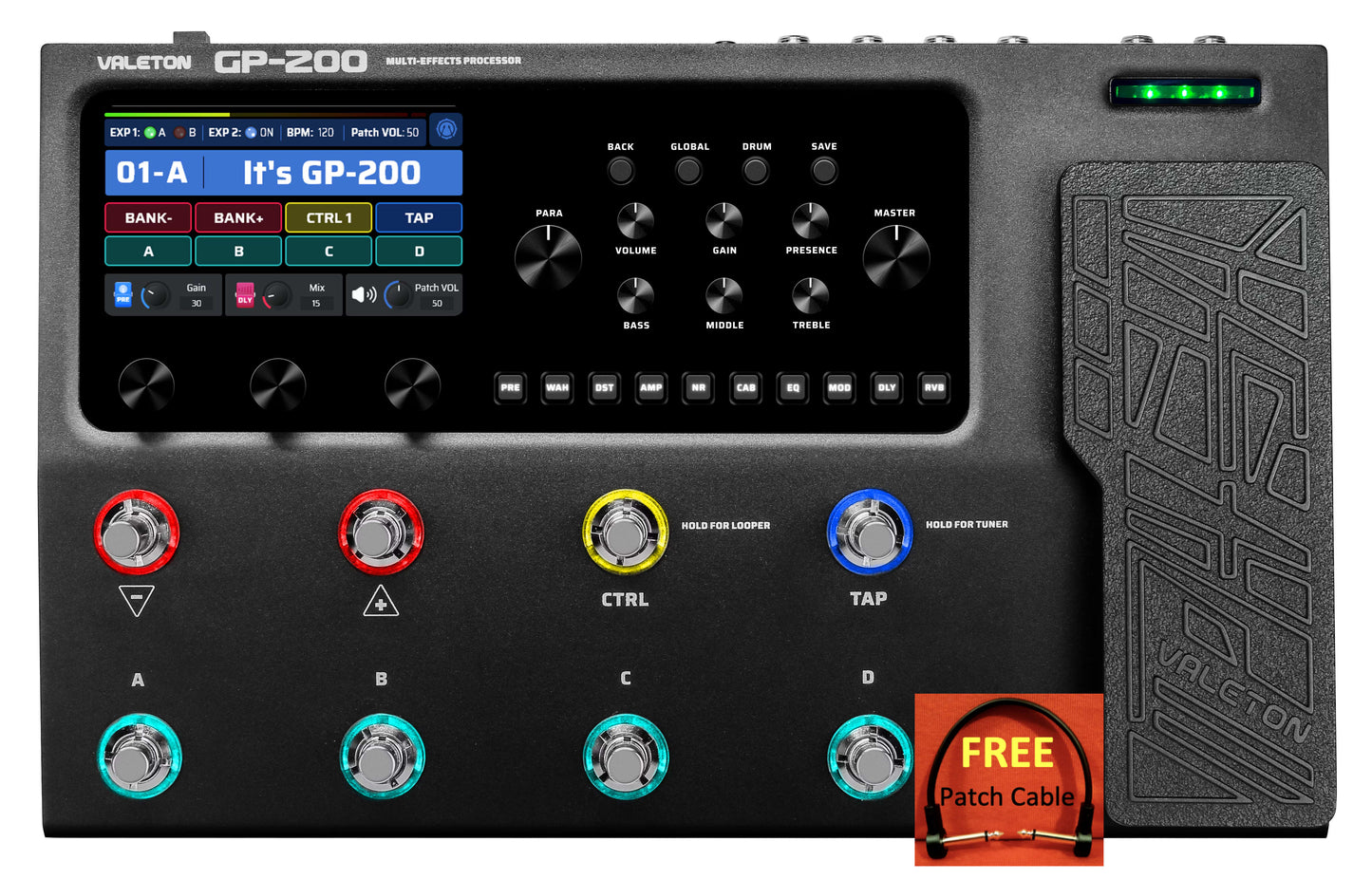 Valeton GP-200 ⚡WATCHLIST OFFER⚡Multi-Effects Processor🎶NEW DIGITAL PLATFORM⚡140 Legendary Amplifiers & Cabinet Simulations + 100 Renowned Stompbox Effects + 20 Cab IR Slots
