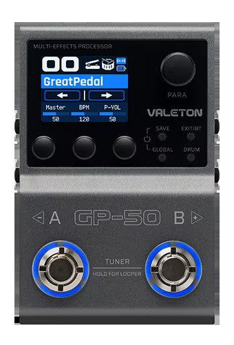Valeton GP-50+M-Vave Midi Controller Bundle! Compact Multi-Effects Processor/NAM & IR Loader 100 High-Quality Effects + Chocolate Plus Midi Controller