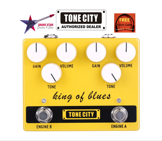 Tone City King of Blues V2 👑2 Channels Can Be Used Independently Or Combined. Channel A Warm, Transparent With Accentuated mids, Channel B Is Fat, Smooth With Dynamic Bass & Less Mids