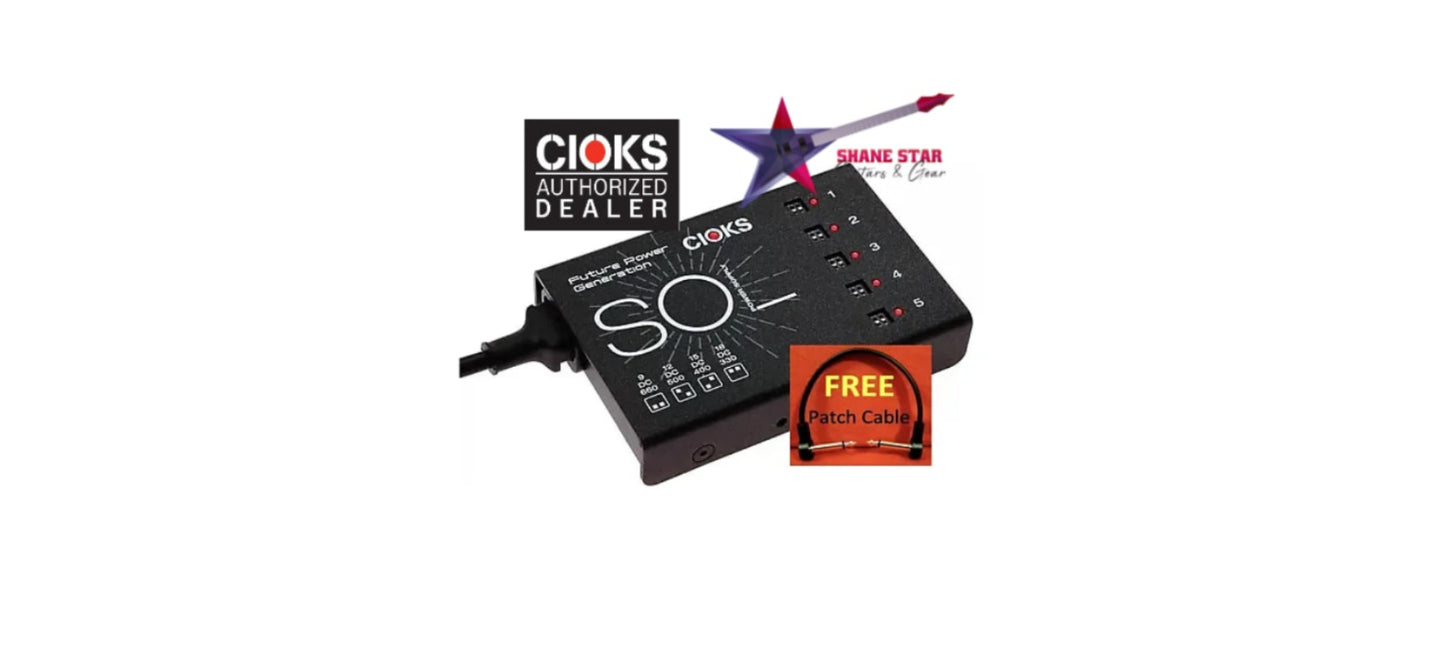CIOKS Sol Pedal Power (WATCHLIST OFFER) Selectable Voltage,5 Isolated Outlets,9 Cables