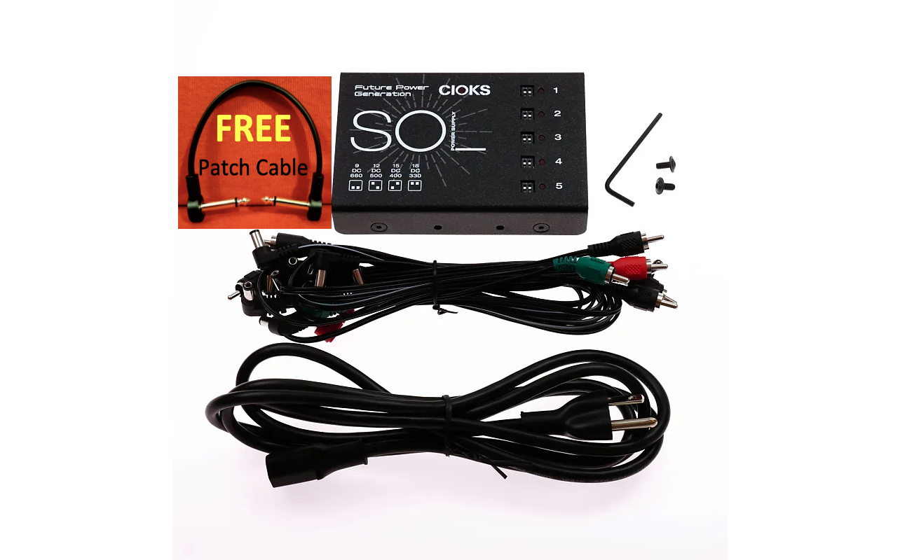 CIOKS Sol Pedal Power (WATCHLIST OFFER) Selectable Voltage,5 Isolated Outlets,9 Cables