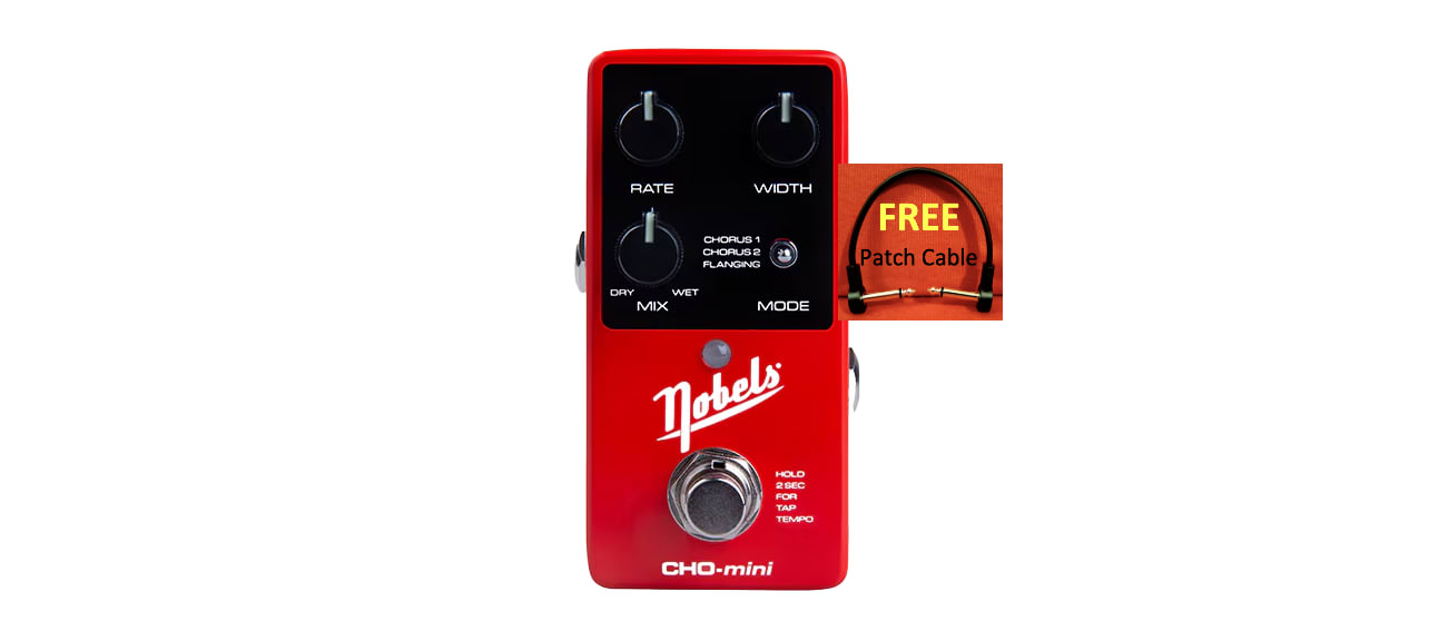Nobels CHO-Mini WATCHLIST OFFER Mono/Stereo Chorus/Flanger Tap Tempo, Selectable True Or Buffered Bypass
