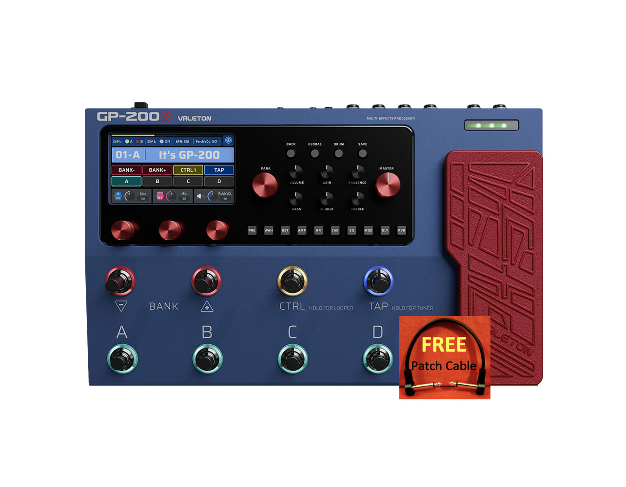Valeton GP-200X⚡WATCHLIST OFFER⚡Enhanced Firmware/Smoother Experience With New High-Quality Algorithms🎶Stunning 4.3-Inch 480x272 LCD Screen🎛Tone Heaven 140 Amps & Cabs, 100+ FX Pedals, 11 Switchable Effect Modules!